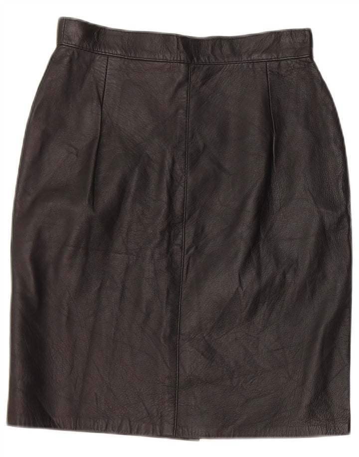 Caracciolo Damen Bleistiftrock W26 Small aus schwarzem Leder