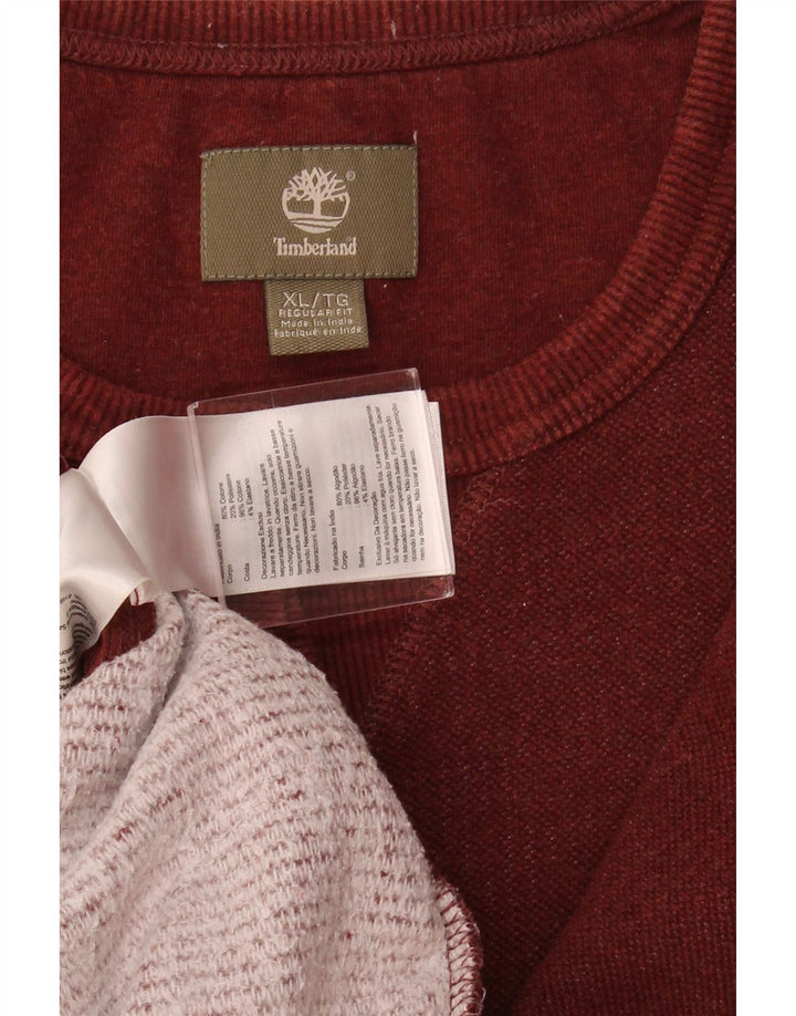 TIMBERLAND Herren-Sweatshirt mit normaler Passform, XL, rote Baumwolle