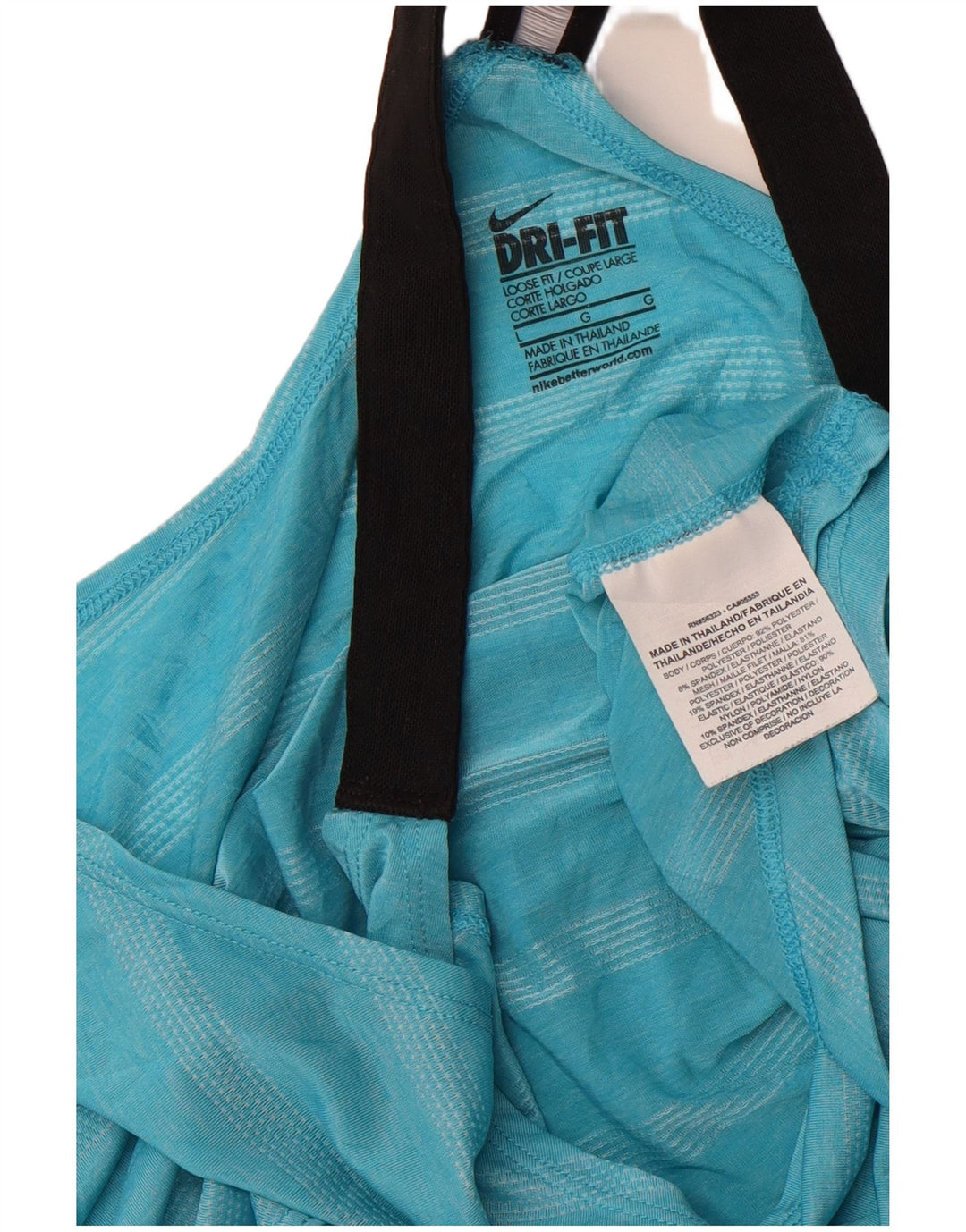 NIKE Damen-Trägershirt, UK-Gr. 16, groß, blau gestreift, Polyester, Sport