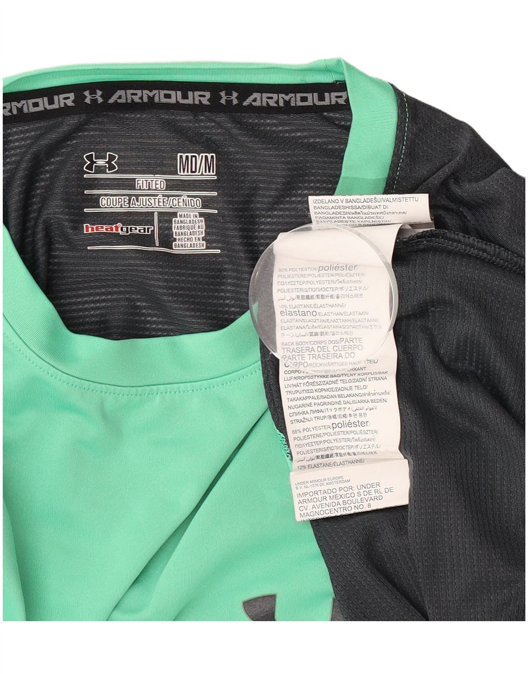 Under Armour Herren Heat Gear T-Shirt-Oberteil Mittelgrünes Colourblock-Polyester