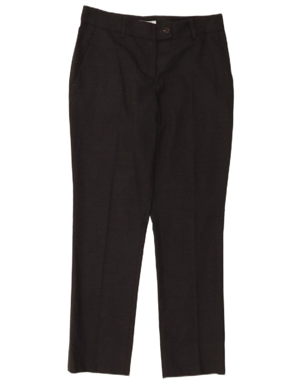 Moschino Damen Slim Anzughose UK 10 Small W28 L27 Graue Schurwolle