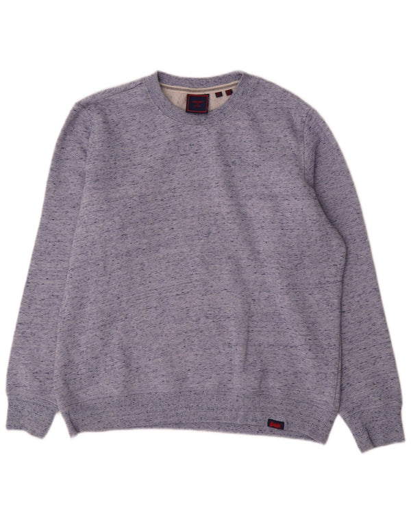 Superdry übergroßer Damen-Sweatshirt-Pullover, UK 12, mittelblau meliert