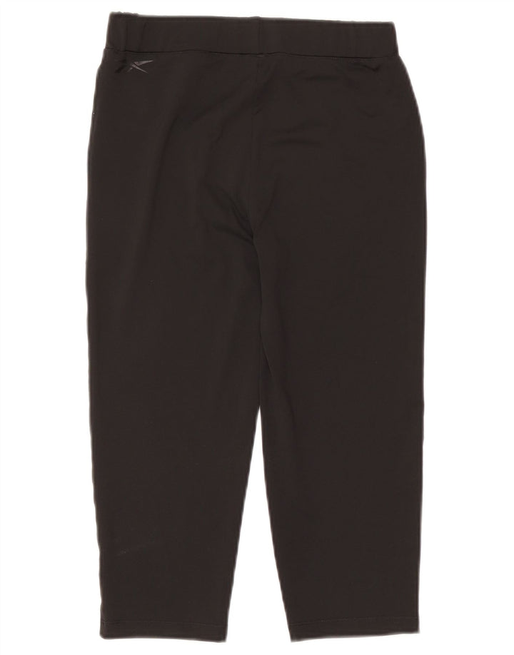 Reebok Damen Capri-Leggings UK 12 Medium Schwarz Polyester