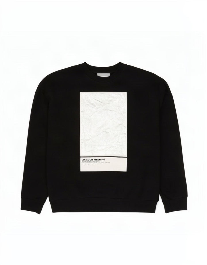 Zara Damen-Sweatshirt mit Grafik, übergroß, Gr. 40, Größe L, Schwarz, Baumwolle
