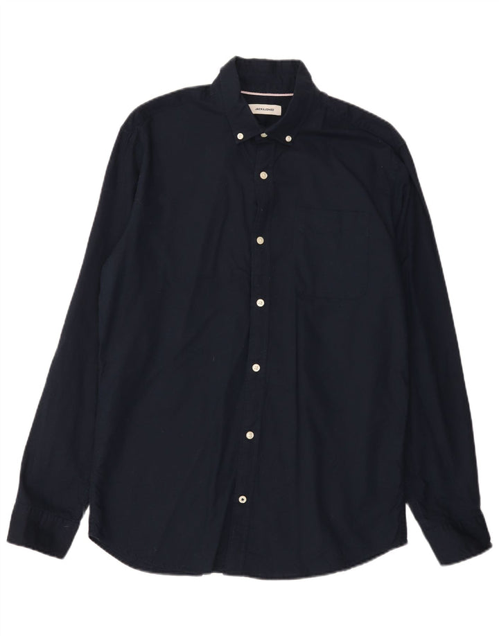 Jack & Jones Herren-Hemd, groß, marineblau, Baumwolle