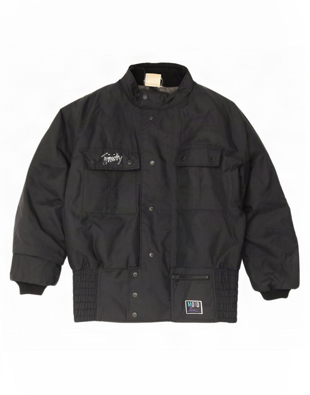 Vintage Herren Racer Jacke UK 40 Large Black Colourblock