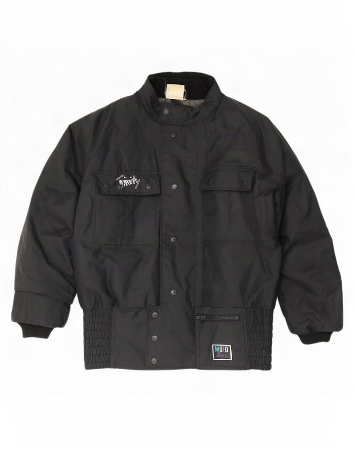 Vintage Herren Racer Jacke UK 40 Large Black Colourblock