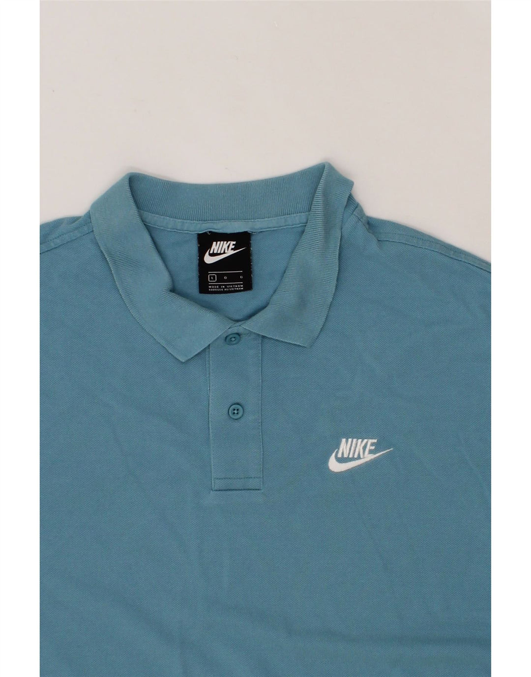 NIKE Mens Polo Shirt Large Blue Cotton Vintage Nike and Second-Hand Nike from Messina Hembry 