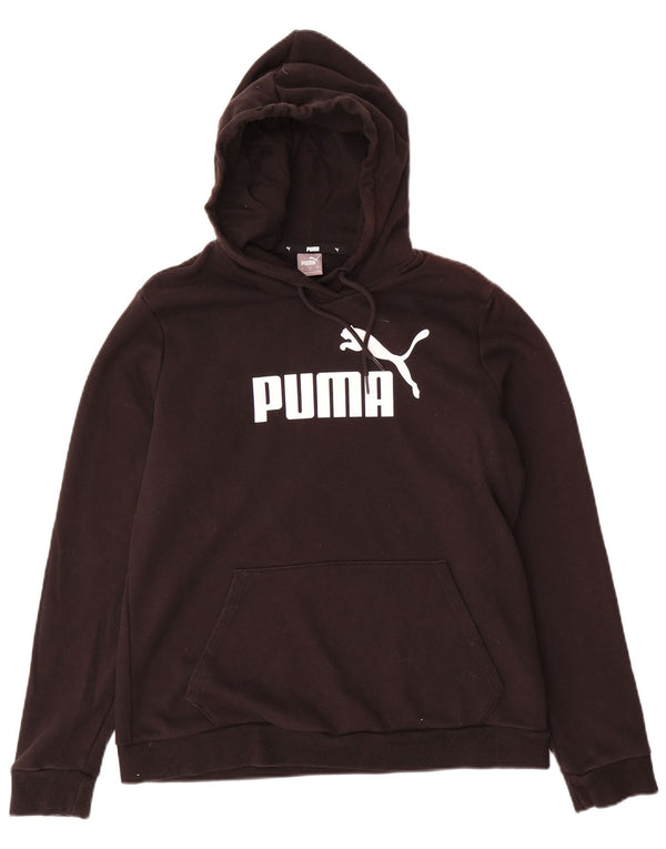 Puma Womens Graphic Hoodie Pullover UK 16 Große schwarze Baumwolle