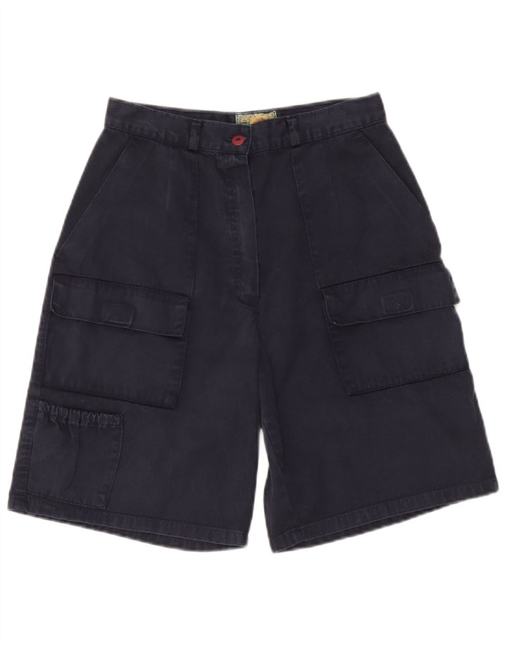 Vintage Damen Bermuda Cargo Shorts IT 44 Medium W28 Marineblaue Baumwolle