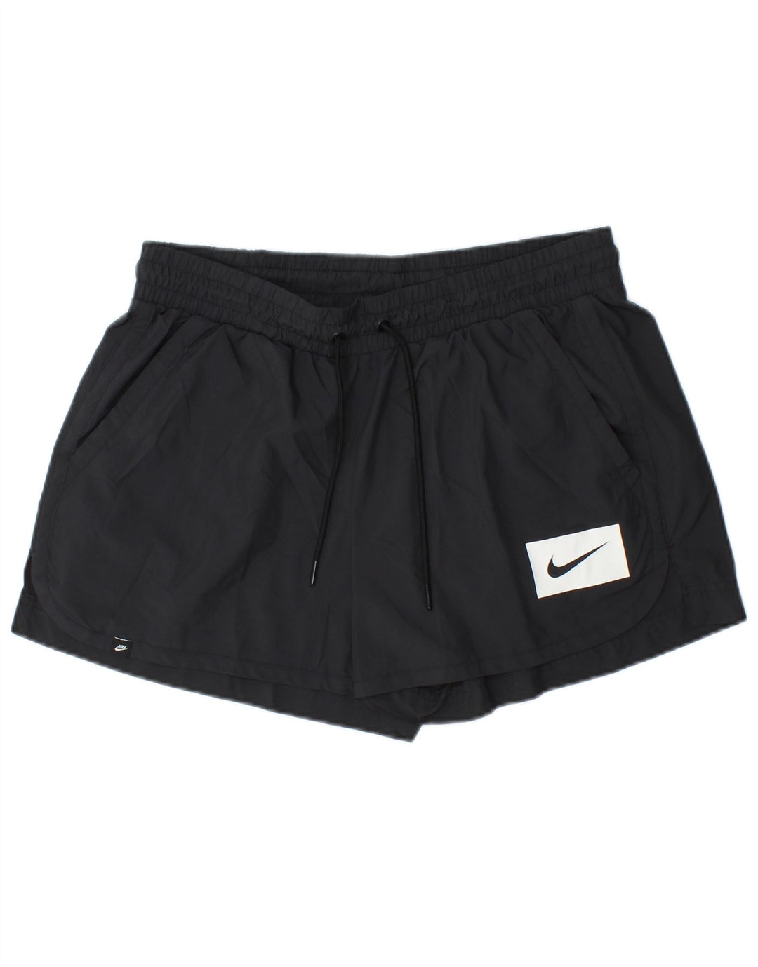 NIKE Damen-Sportshorts UK 14 Mittelschwarzes Polyester