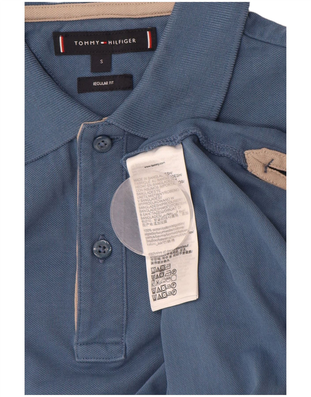 TOMMY HILFIGER Herren-Poloshirt mit normaler Passform, kleine blaue Baumwolle