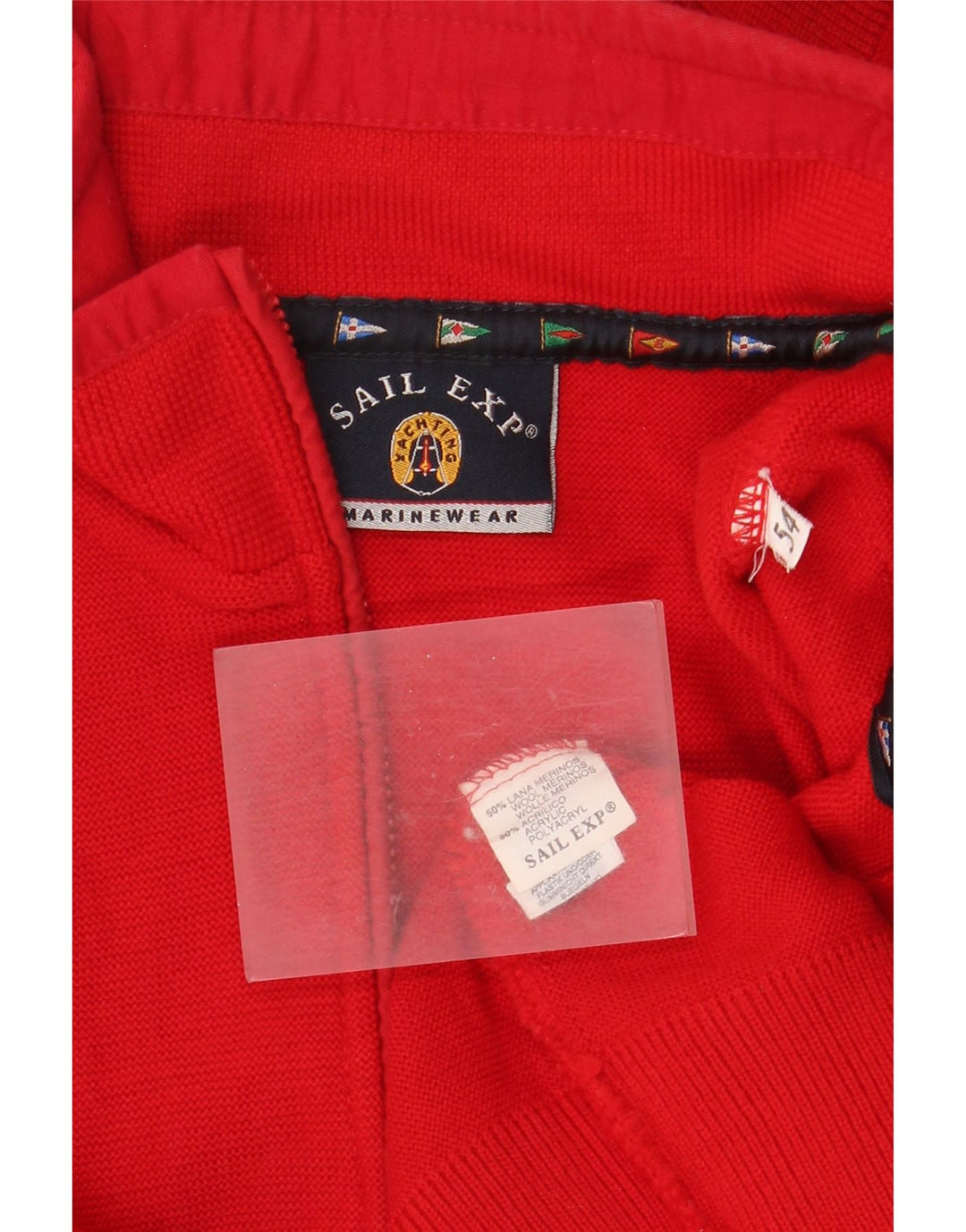 Sail Exp Herren-Pullover mit Reißverschluss, IT 54 XL, rote Wolle