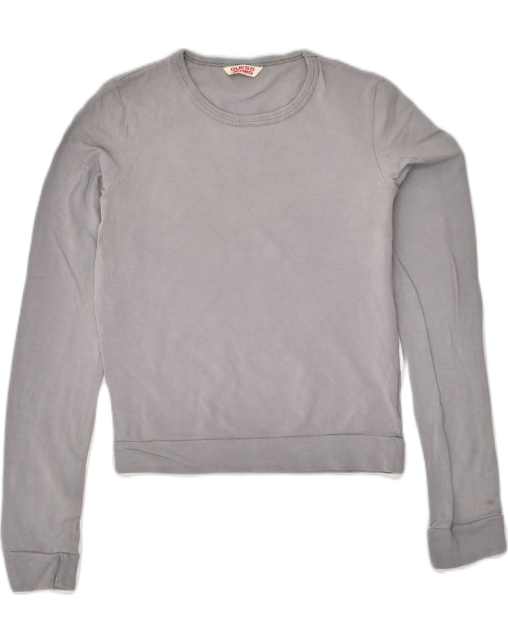 GUESS Girls Sweatshirt Jumper 11-12 Years Small Grey Cotton | Vintage Guess | Thrift | Second-Hand Guess | Used Clothing | Messina Hembry 
