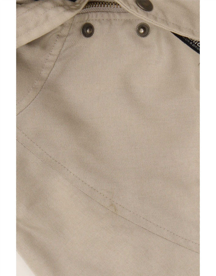 Woolrich Herren-Bomberjacke mit Kapuze, UK 38, mittelbeigefarbenes Nylon