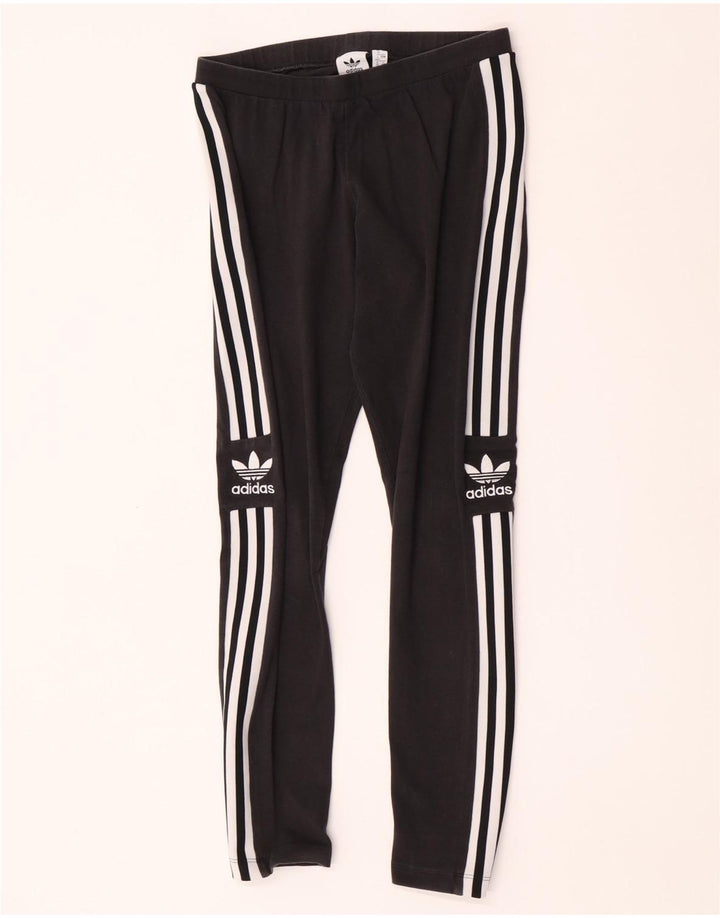 Adidas Damen Graphic Leggings UK 12 Mittelschwarze Baumwolle