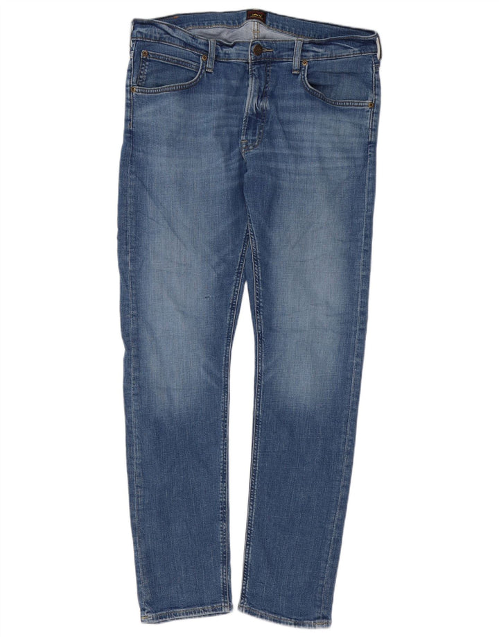 Lee Herren Slim Jeans W34 L32 Blaue Baumwolle