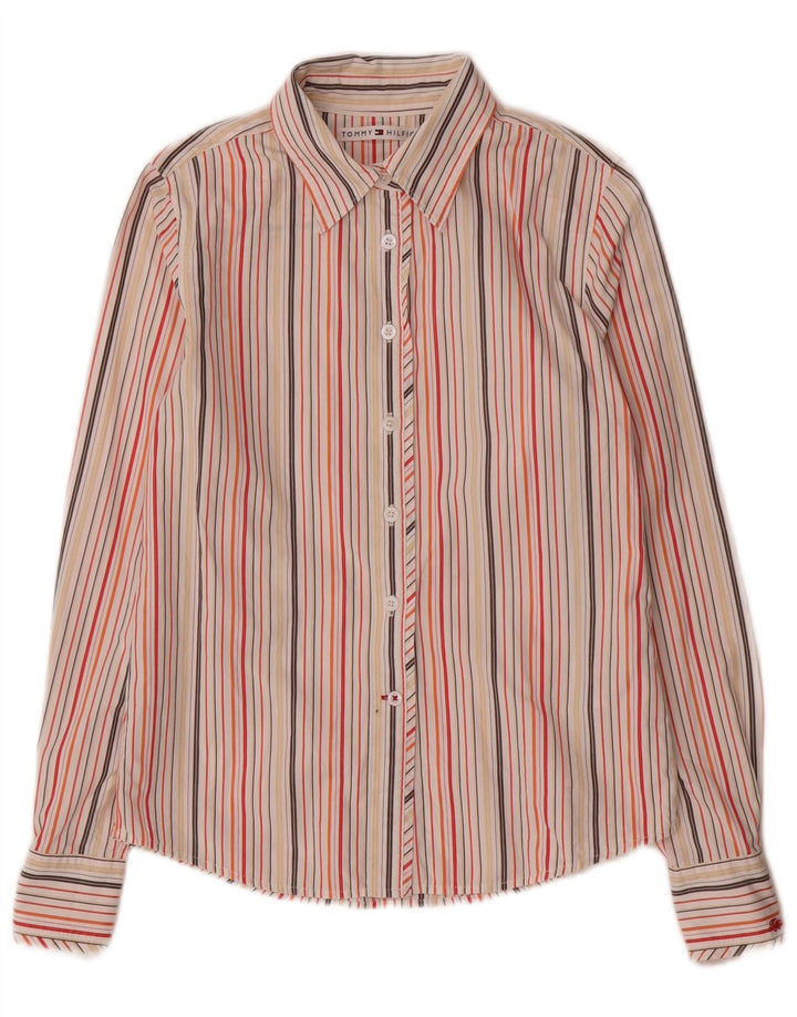 TOMMY HILFIGER Womens Shirt US 6 Medium Multicoloured Striped Cotton