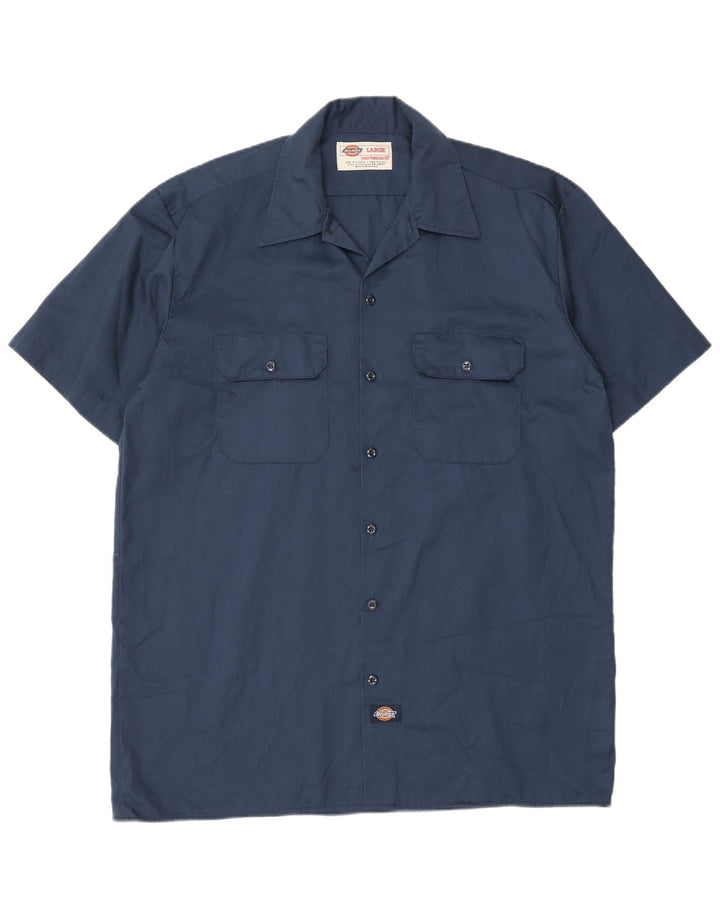 Dickies Herren-Kurzarmhemd, groß, marineblau, Polyester