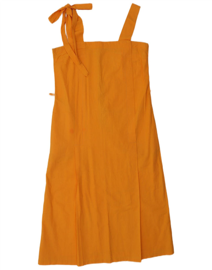 Vintage Damen Ärmelloses Sonnenkleid IT 44 Mittelorange