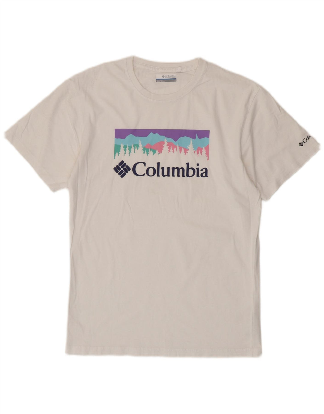 Columbia Herren-T-Shirt mit Grafik, Größe S, weiße Baumwolle