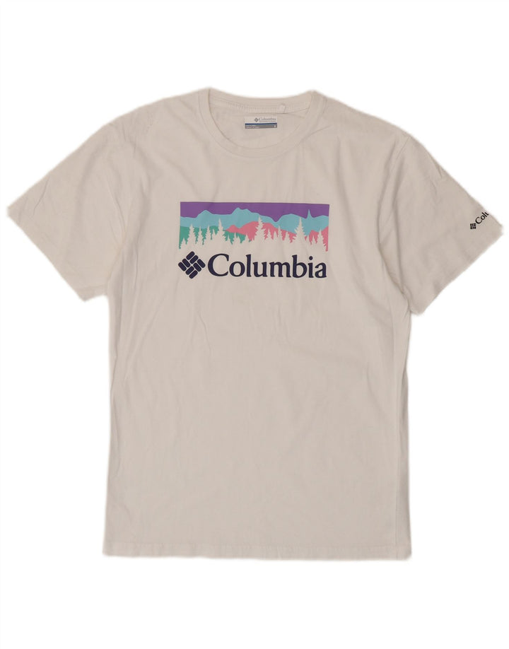 Columbia Herren-T-Shirt mit Grafik, Größe S, weiße Baumwolle