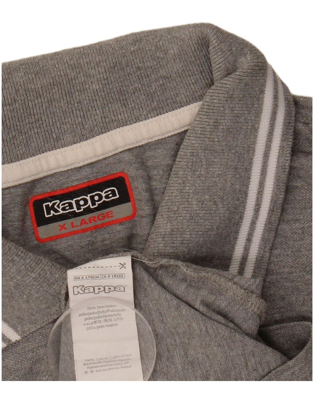 Kappa Herren Poloshirt XL Grau Baumwolle