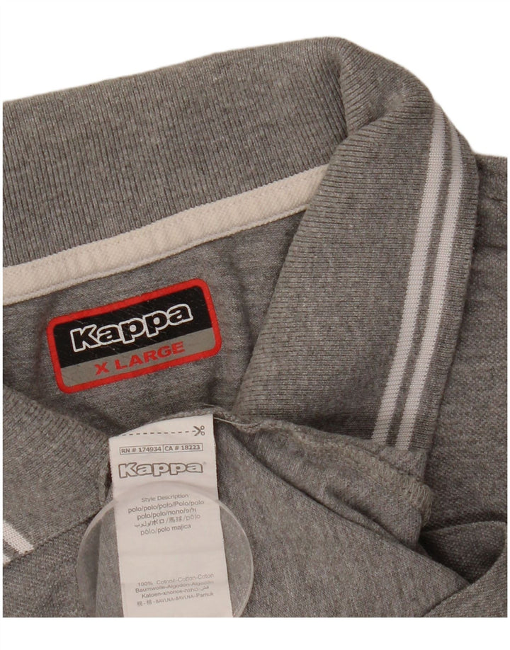 Kappa Herren Poloshirt XL Grau Baumwolle