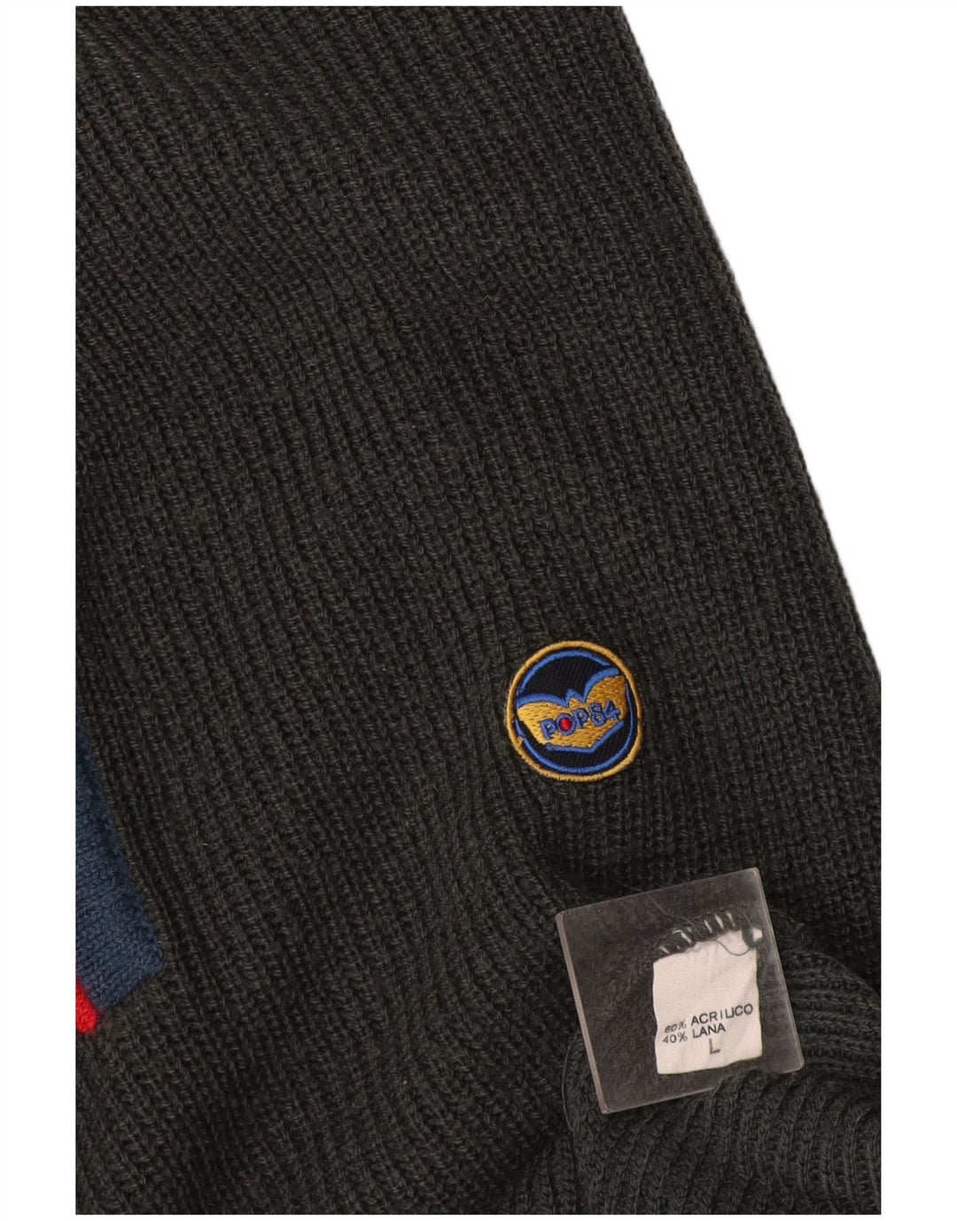 POP 84 Herren-Pullover mit Rollkragen, groß, Grau, Farbblock-Acryl