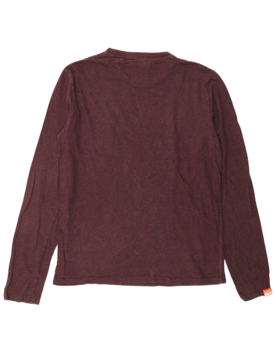 SUPERDRY Herren-Top mit langen Ärmeln, groß, Burgunderrot