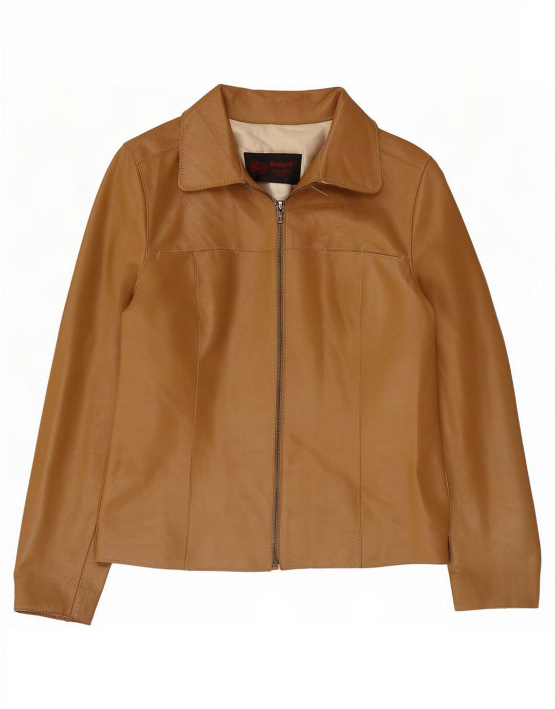 Vintage Damen Lederjacke UK 8 Small Beige