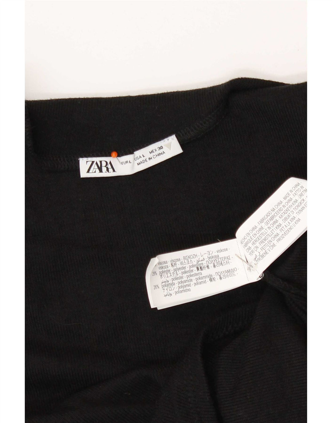 Zara Damen One Shoulder Top UK 14 Large Schwarze Viskose
