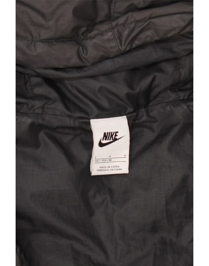 Nike Wattierte Jacke mit Kapuze für Jungen, 12–13 Jahre, Größe L, Schwarz, Polyester