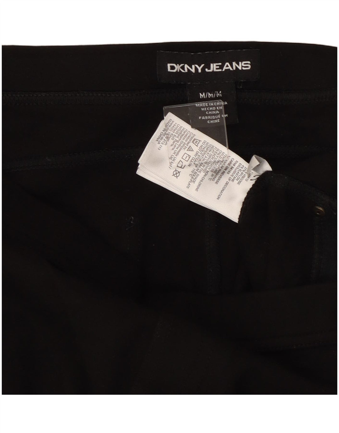Dkny Damen Slim Freizeithose Medium W30 L27 Schwarze Viskose