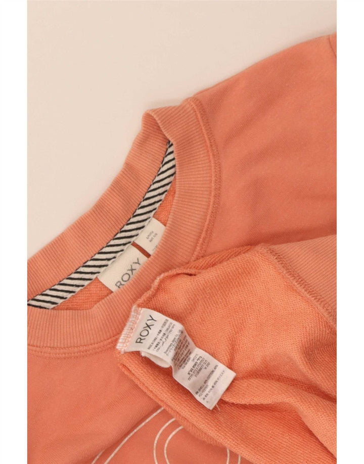 Roxy Damen Grafik-Sweatshirt-Pullover UK 10 Small Rosa Baumwolle