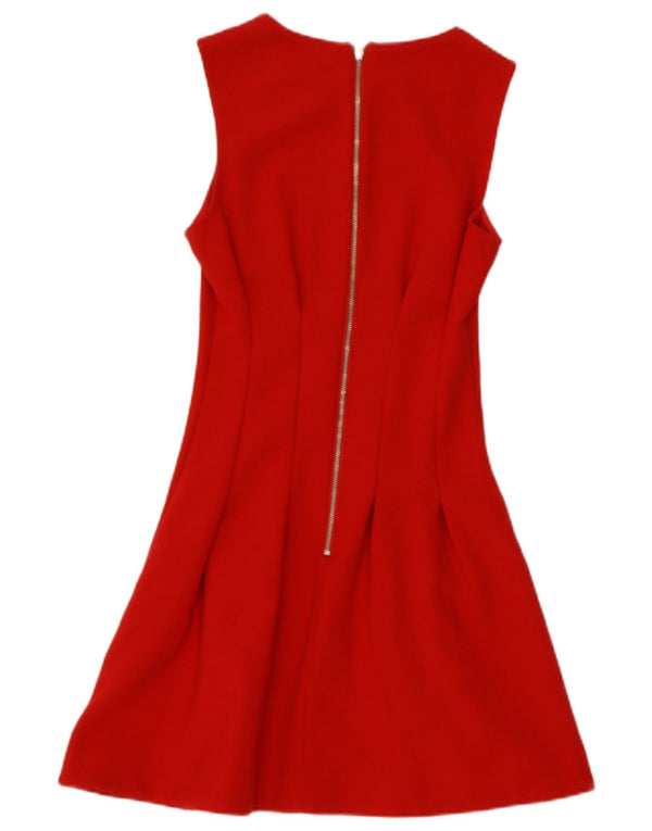 TOPSHOP Damen ärmelloses A-Linien-Kleid UK 6 XS Rot Polyester