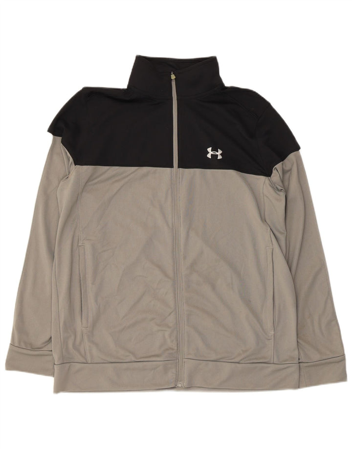 UNDER ARMOUR Herren-Trainingsanzug-Top-Jacke, groß, Grau, Farbblock
