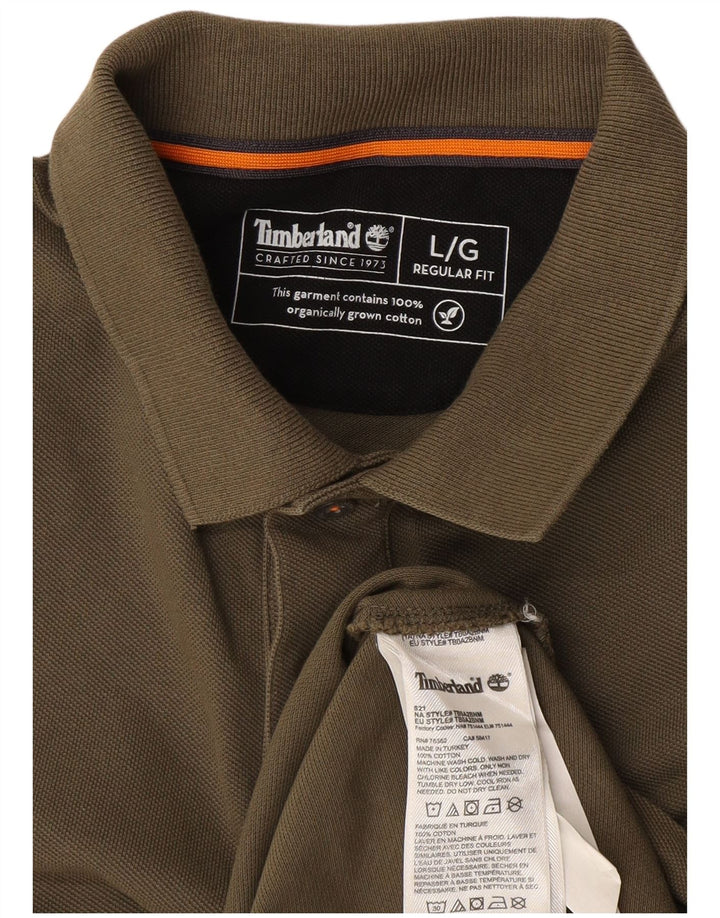 Timberland Herren-Poloshirt mit normaler Passform, große Khaki-Baumwolle