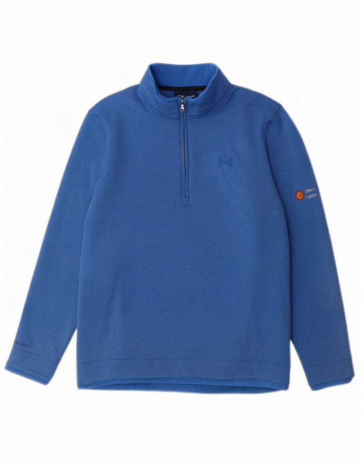 Under Armour Herren-Sweatshirt mit Reißverschluss am Hals, mittelblaues Polyester