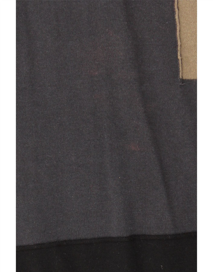 Desigual Herren-Pullover mit Rundhalsausschnitt, Mittelschwarz, Colourblock-Baumwolle