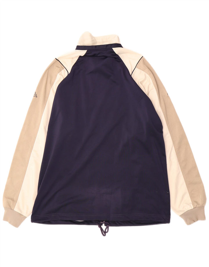 Kappa Herren-Trainingsanzug-Top-Jacke, groß, Marineblau, Farbblock