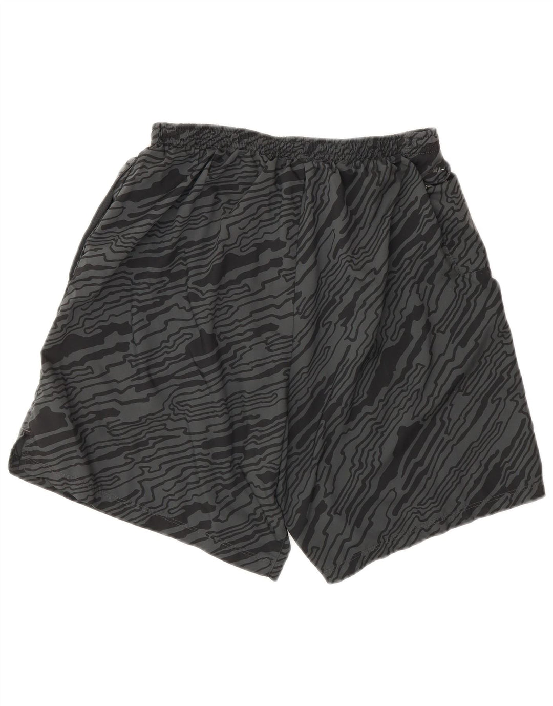 NIKE Herren Dri Fit Sportshorts mit abstraktem Muster, Größe L, grau, Polyester