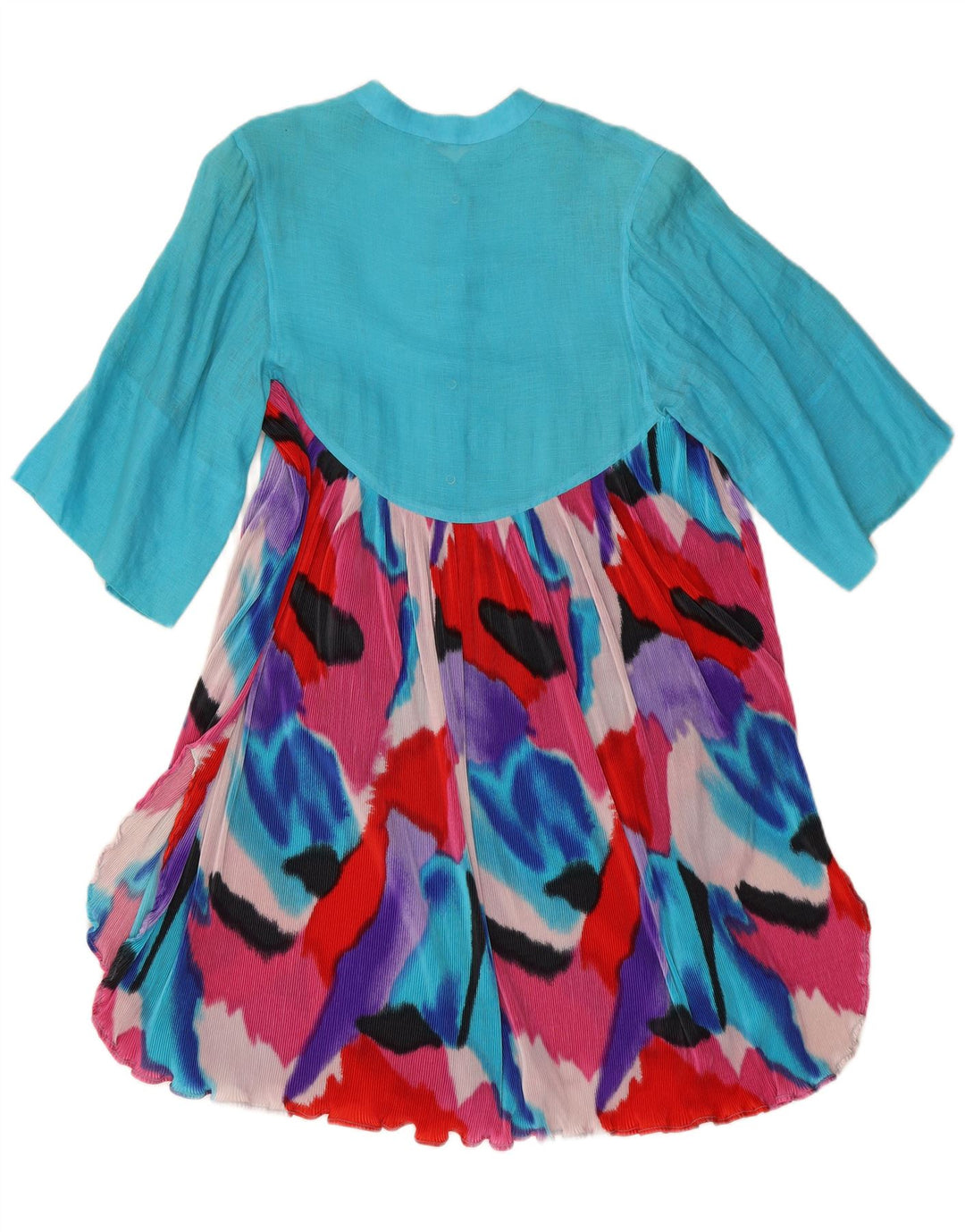 Marisa Padovan Damen-Strandkleid, Einheitsgröße, blaues Batik-Leinen