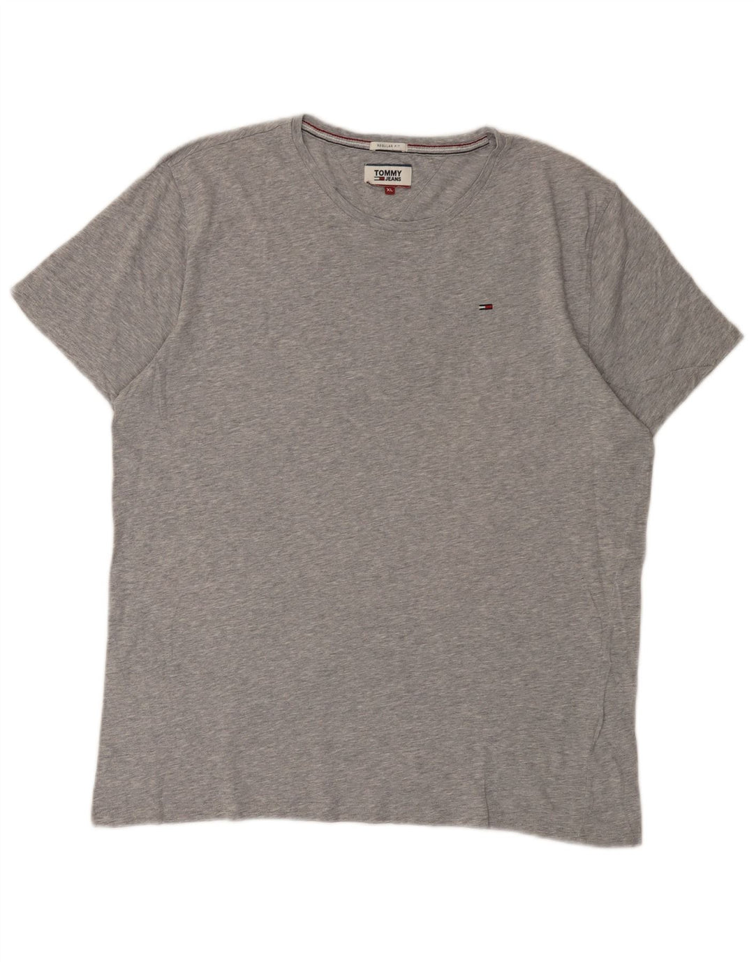 Tommy Hilfiger Herren-T-Shirt mit normaler Passform, XL, Grau meliert