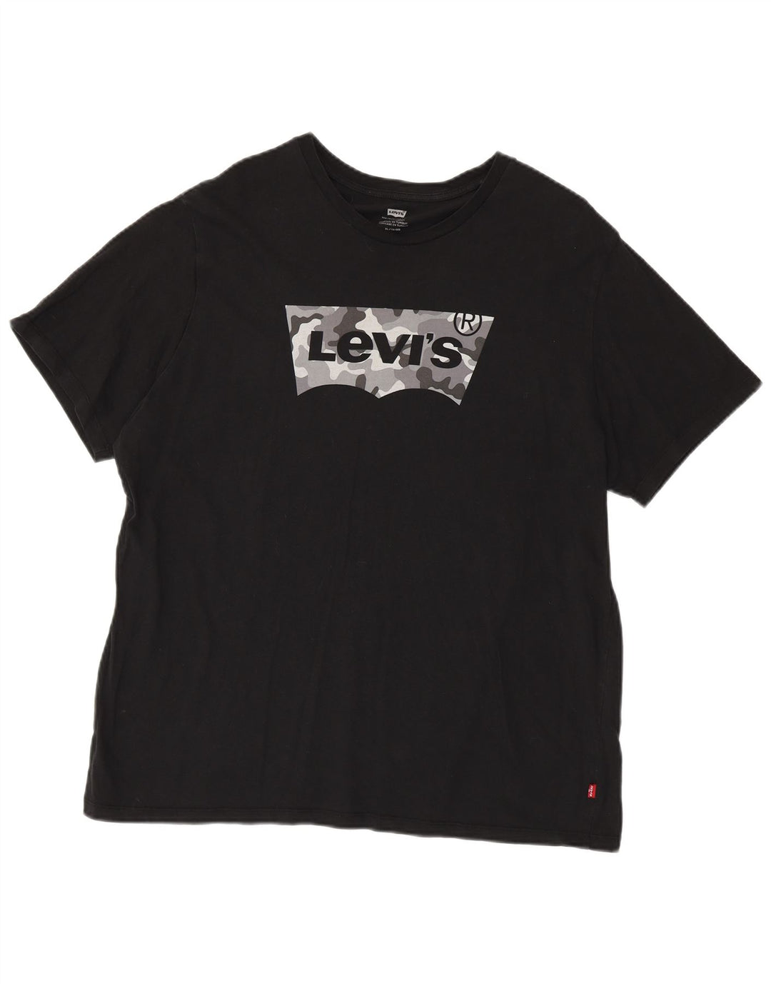 LEVI'S Herren Grafik-T-Shirt-Oberteil XL aus schwarzer Baumwolle