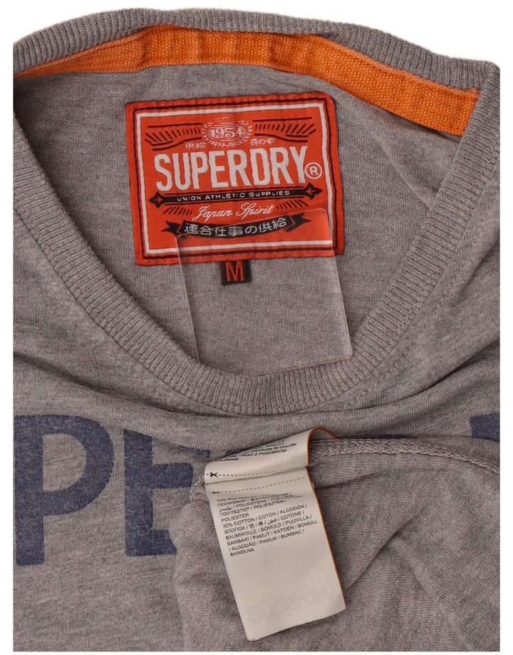 Superdry Herren Grafik-T-Shirt-Oberteil Mittelgraues Polyester
