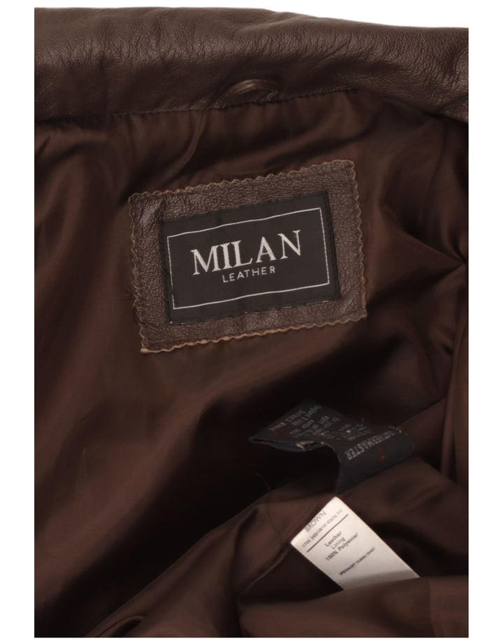 MILAN Damen Ledermantel UK 14 Großes braunes Leder