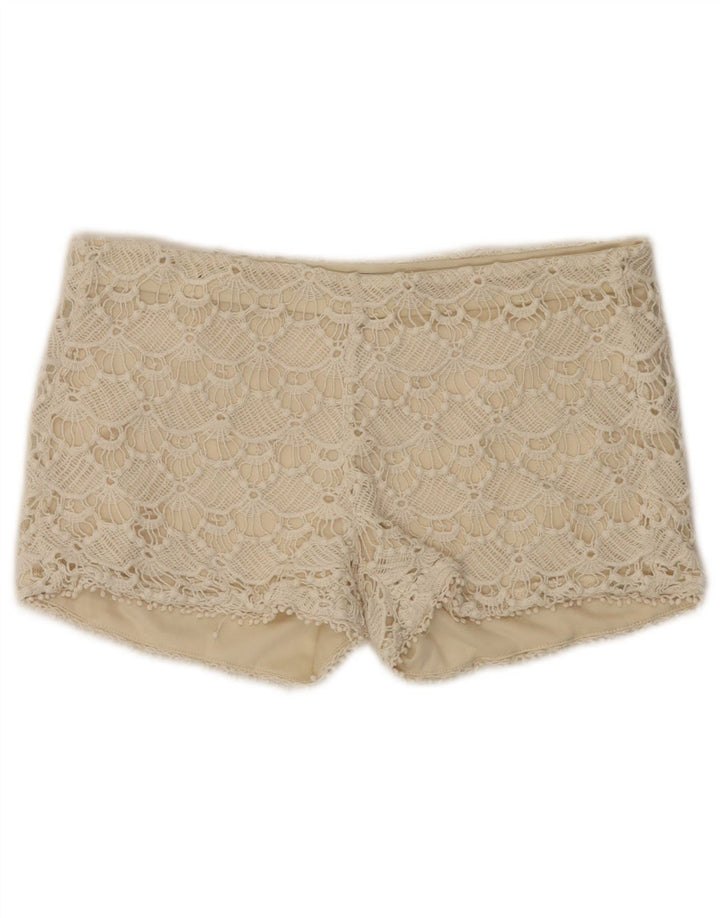 Zara Damen Spitzen-Hotpants Medium W28 Beige Baumwolle