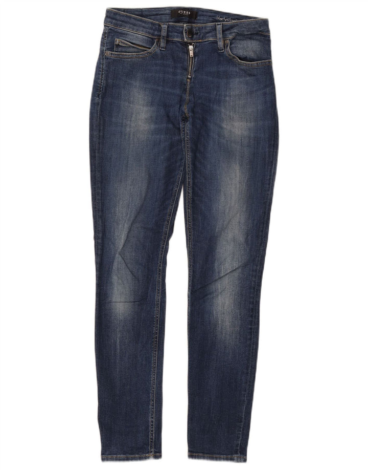 GUESS Damen Marilyn Skinny Jeans W27 L28 Blaue Baumwolle