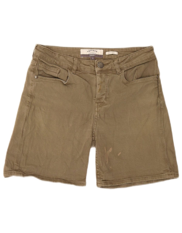 Fat Face Damen Freizeitshorts UK 8 Small W28 Khaki Baumwolle